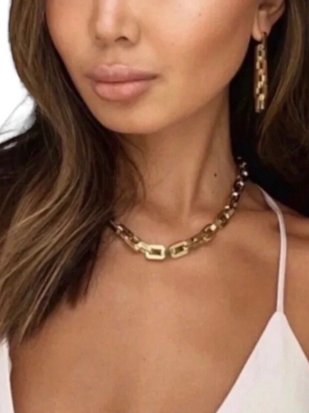 Eddie Borgo 12K Gold Plated Supra Link Necklace 17 NWT Statement Chain